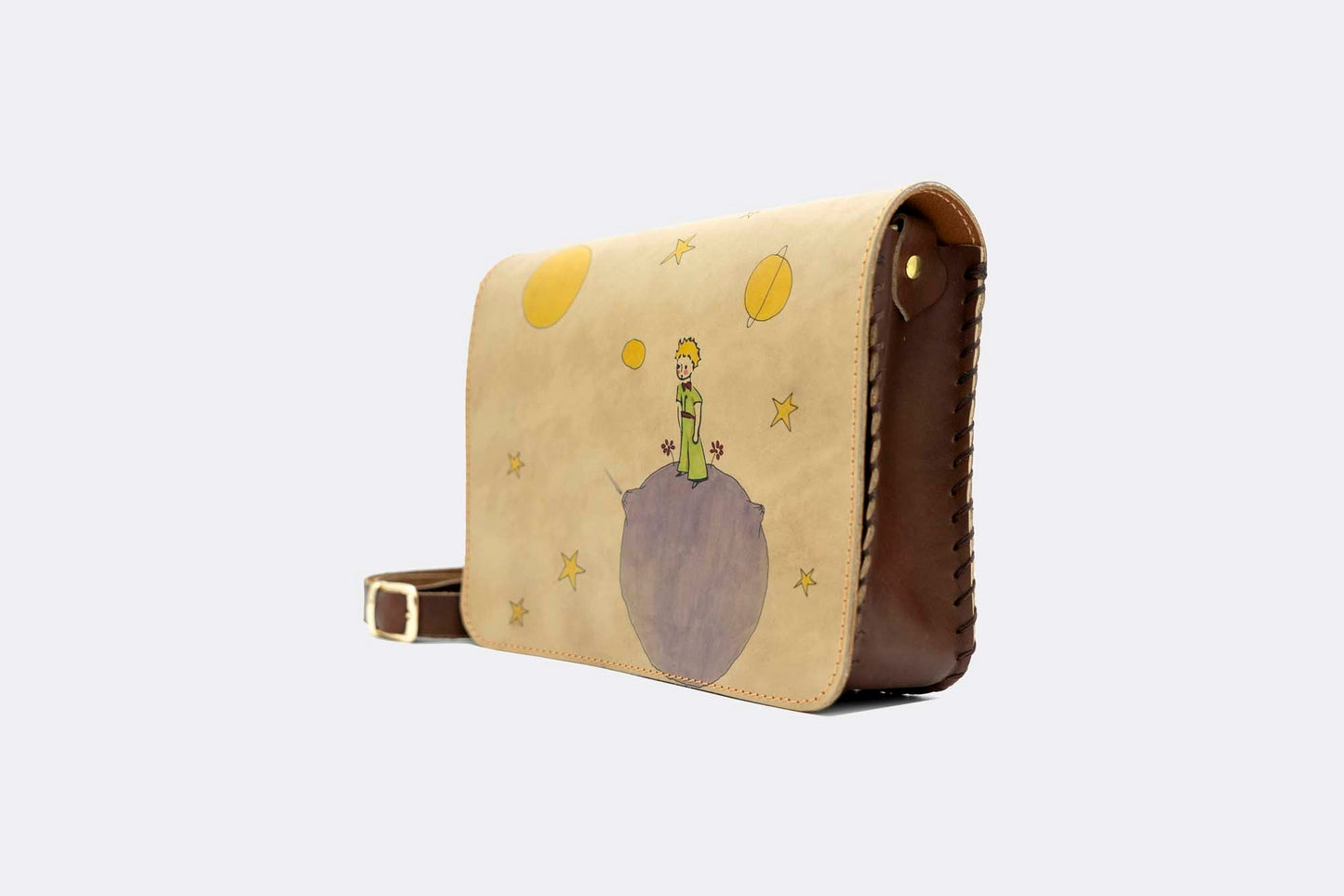 Hand-Painted Little Prince Leather Crossbody Hardcase