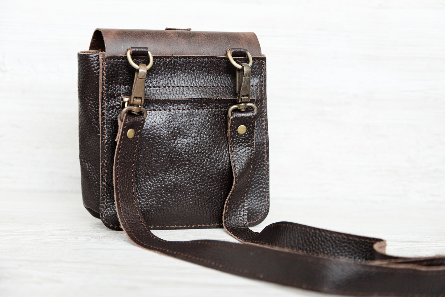 Handmade Leather Crossbody Brown