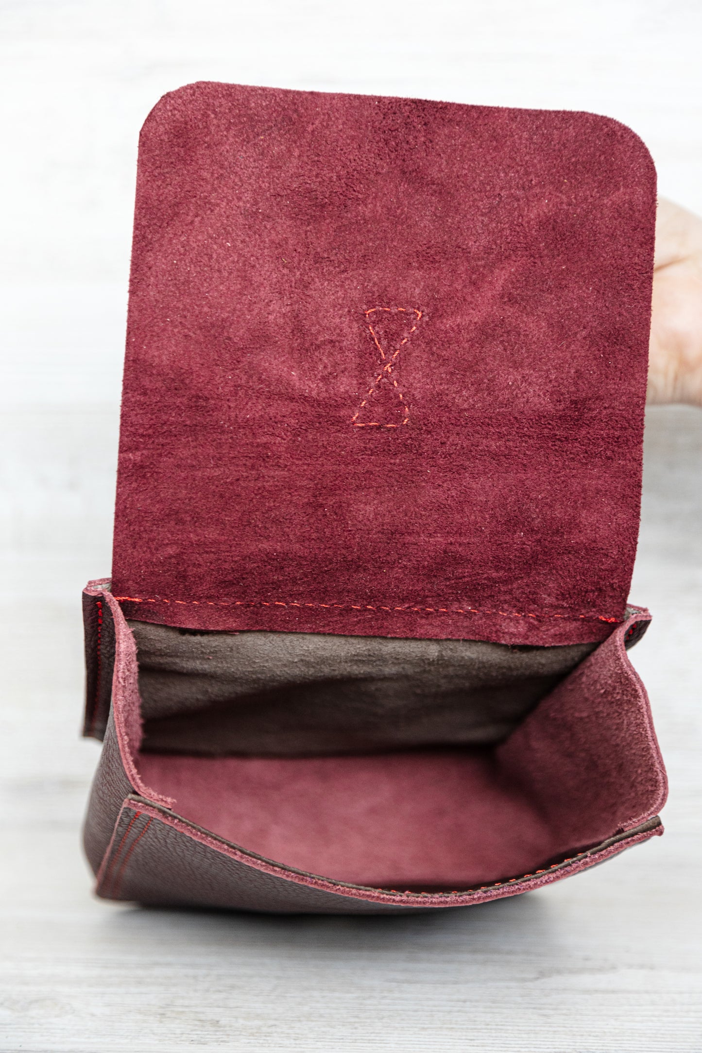 Handmade Leather Crossbody Burgundy