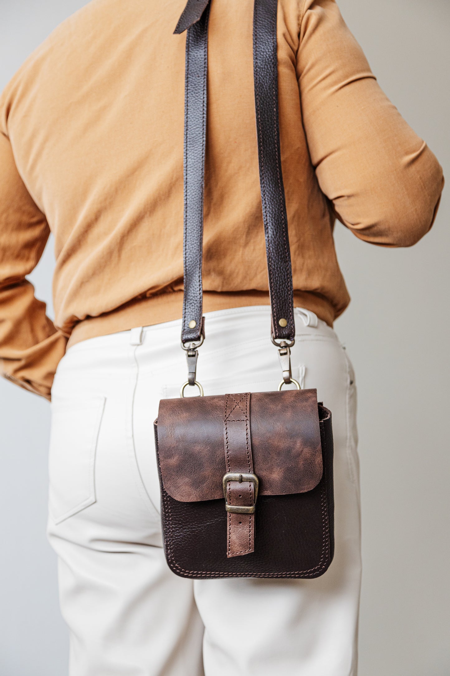 Handmade Leather Crossbody Brown
