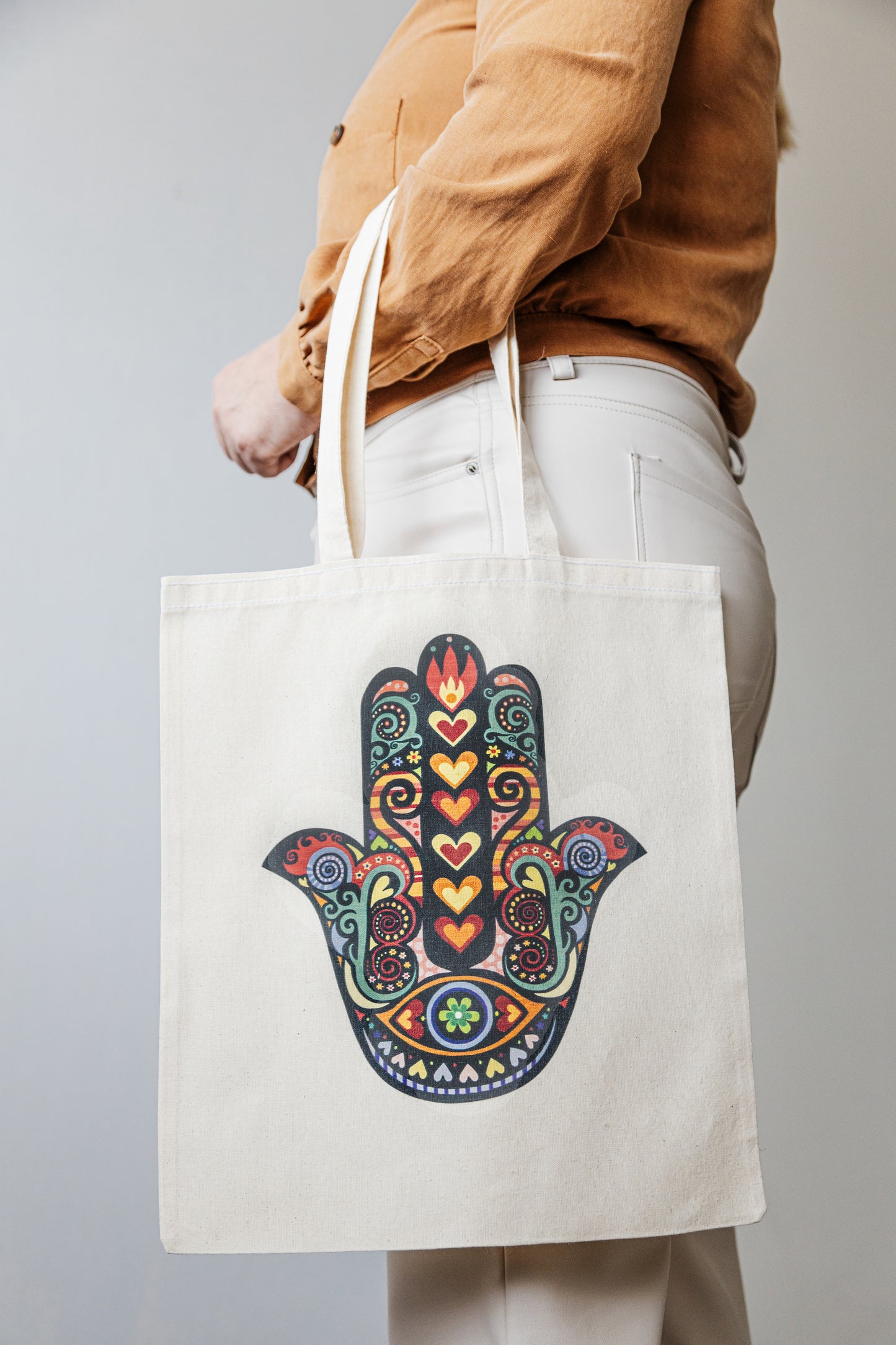 Organic Cotton Tote Bag Hamsa