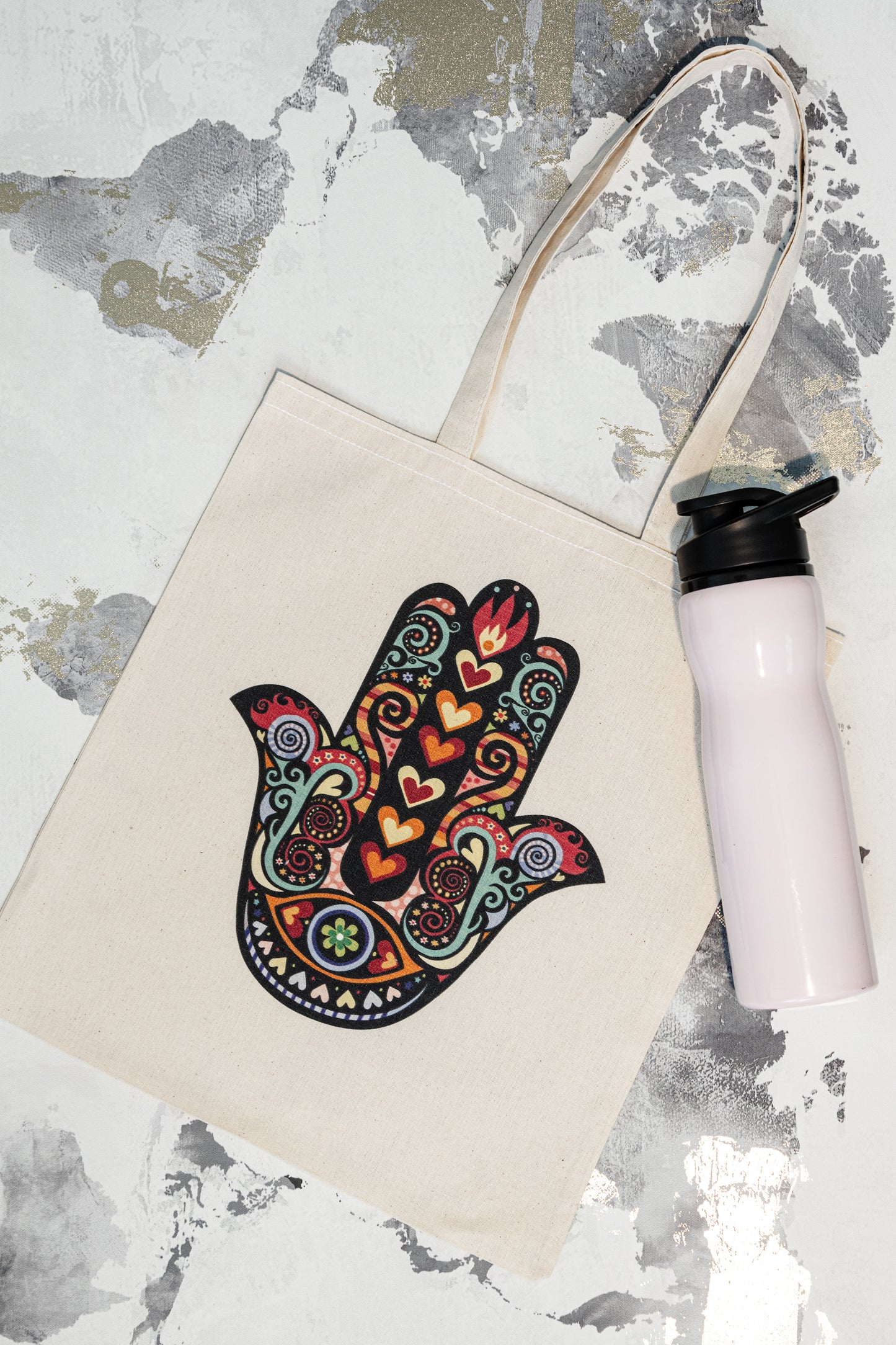 Organic Cotton Tote Bag Hamsa