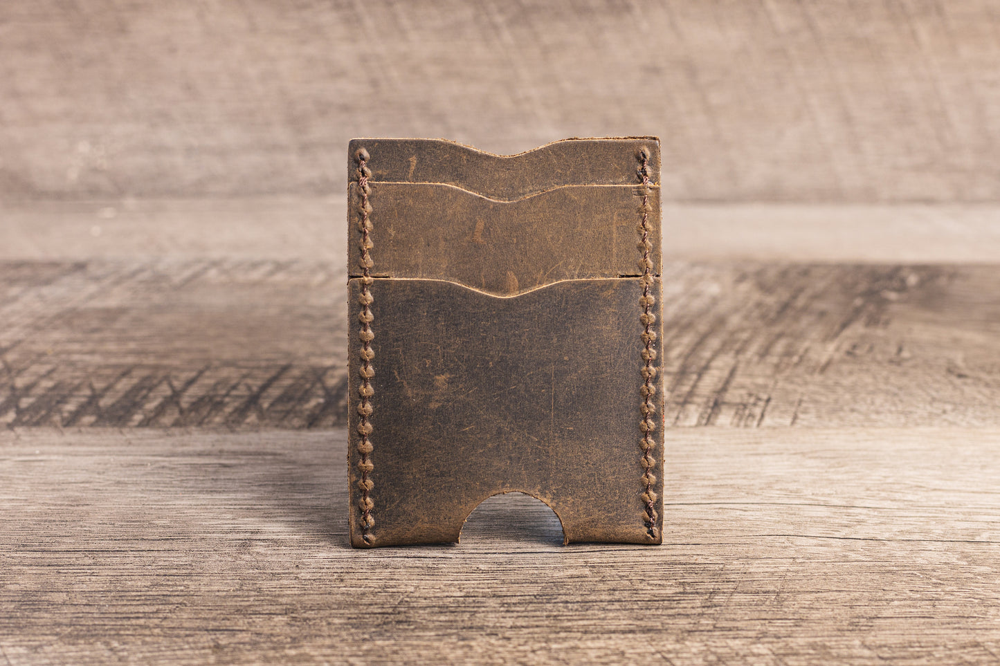 Handmade Leather Unisex Card Holder Brown