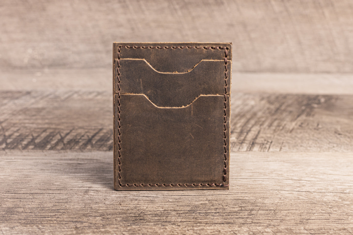 Handmade Leather Unisex Card Holder Brown