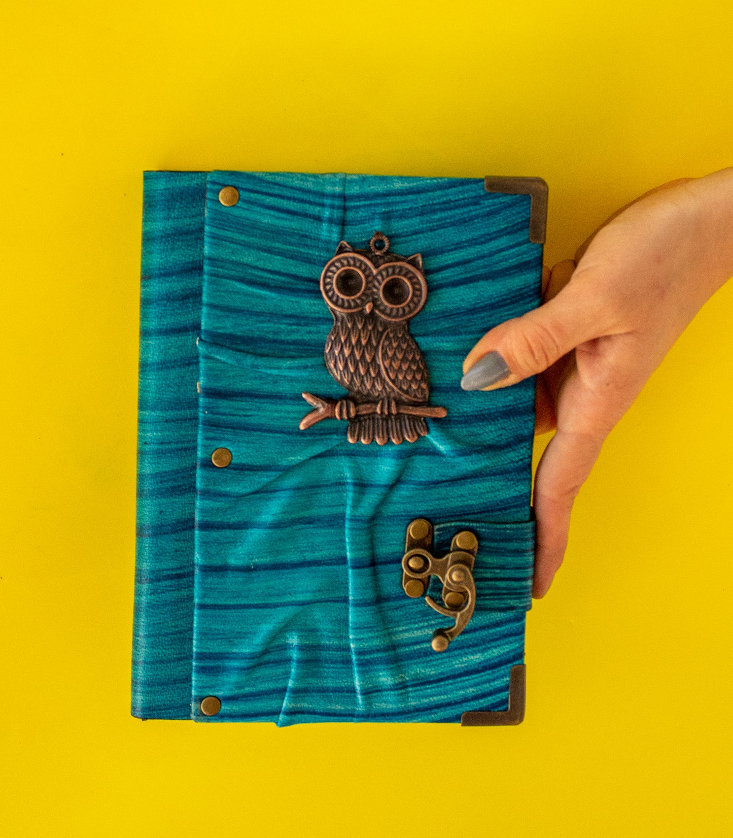 Handmade Leather Journal Belt Strap Owl