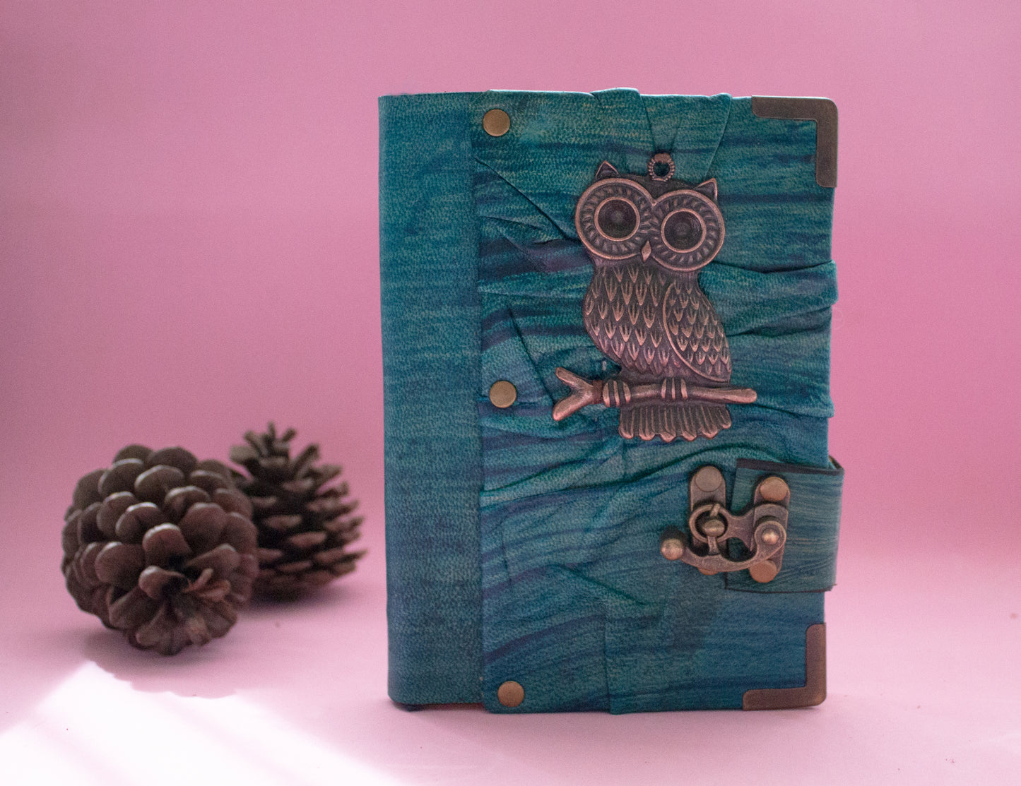 Handmade Leather Journal Belt Strap Owl