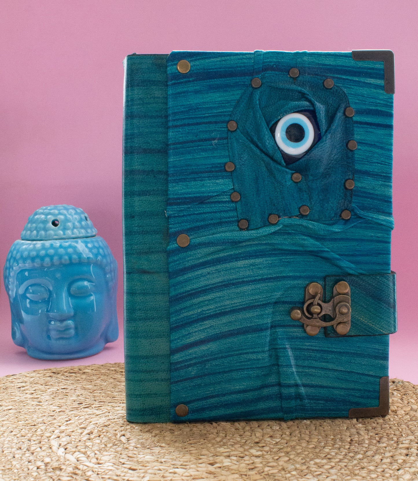 Handmade Leather Journal Belt Strap Evil Eye