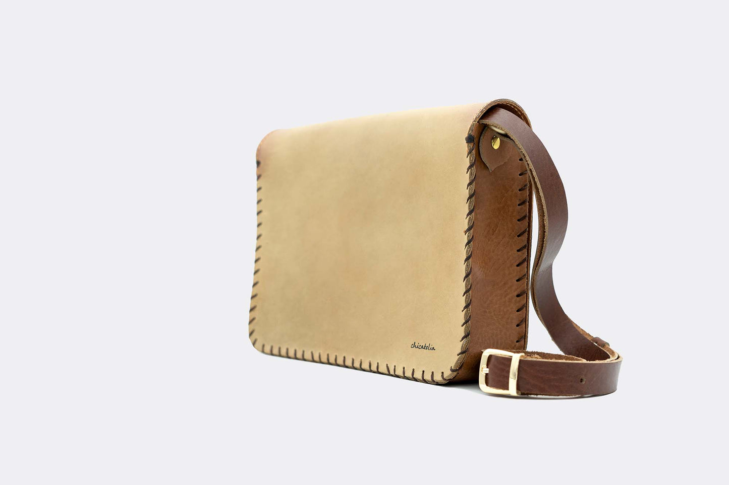 Hand-Painted Frida Leather Crossbody Hardcase