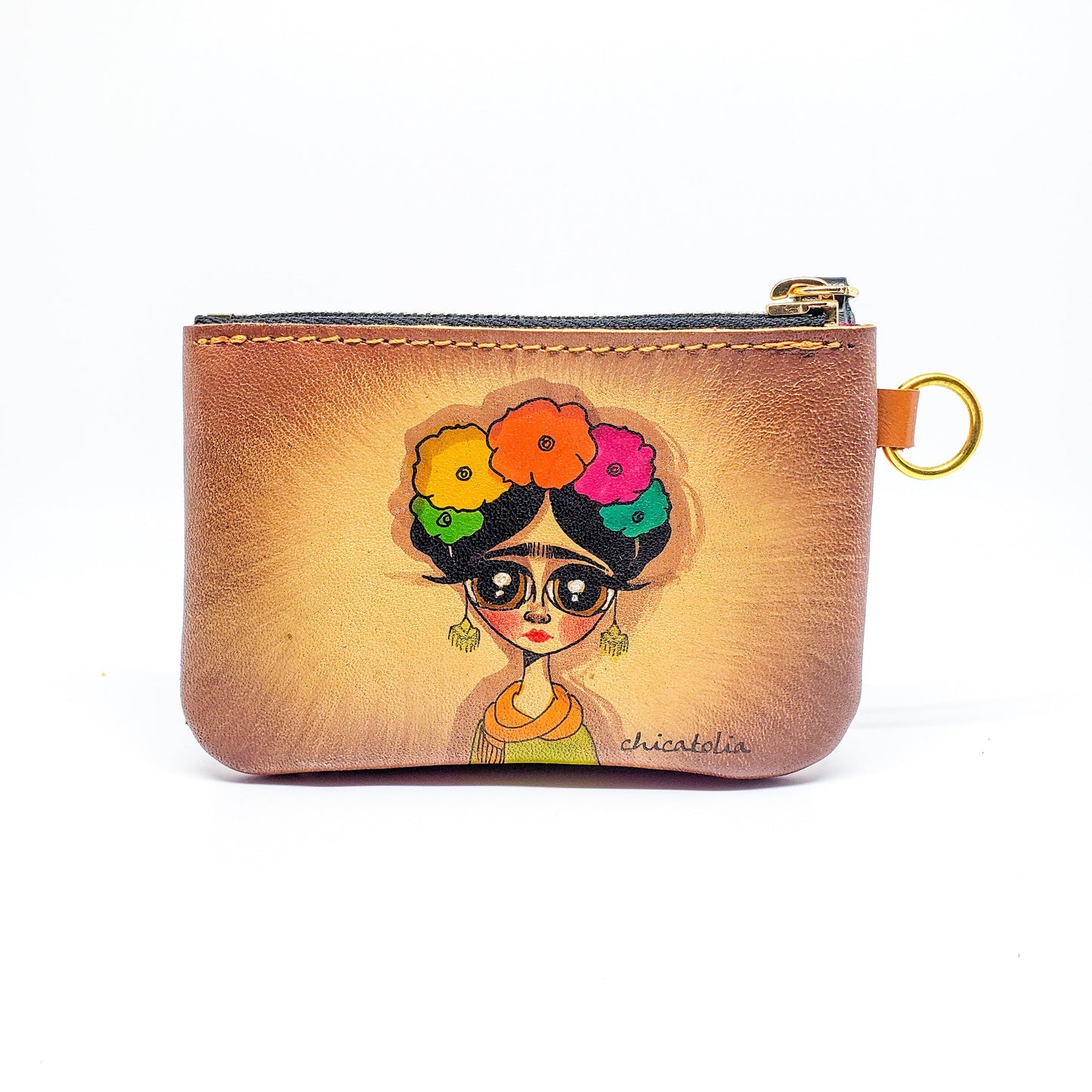 Frida Hand Painted Handmade Genuine Leather Wallet