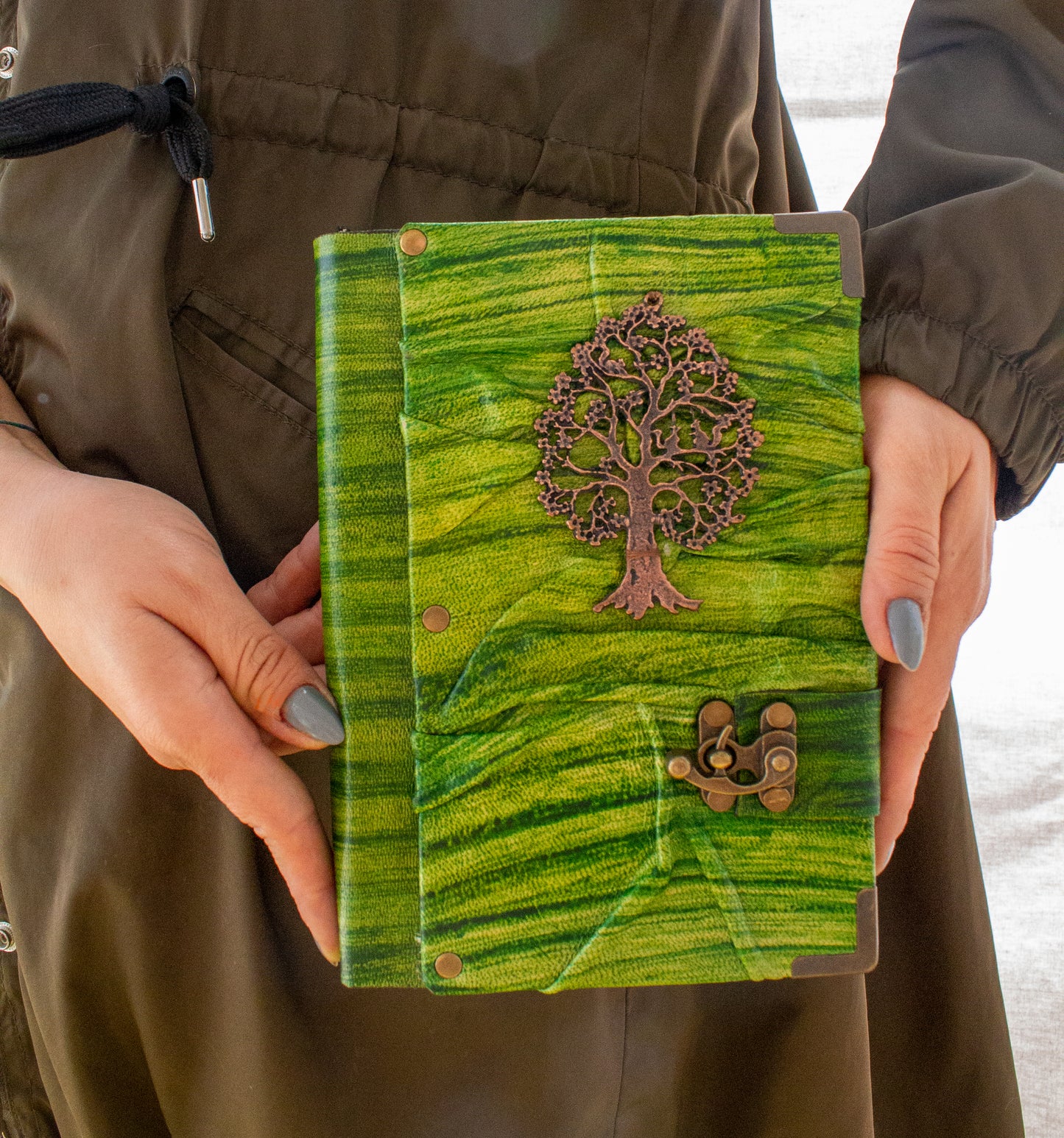 Handmade Leather Journal Belt Strap The Tree of life