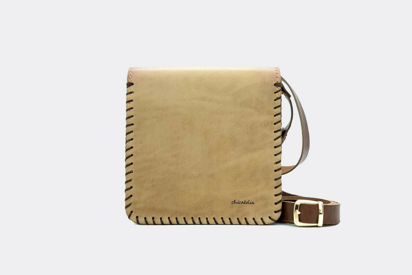 Hand-Painted Hamsa Leather Crossbody Hardcase