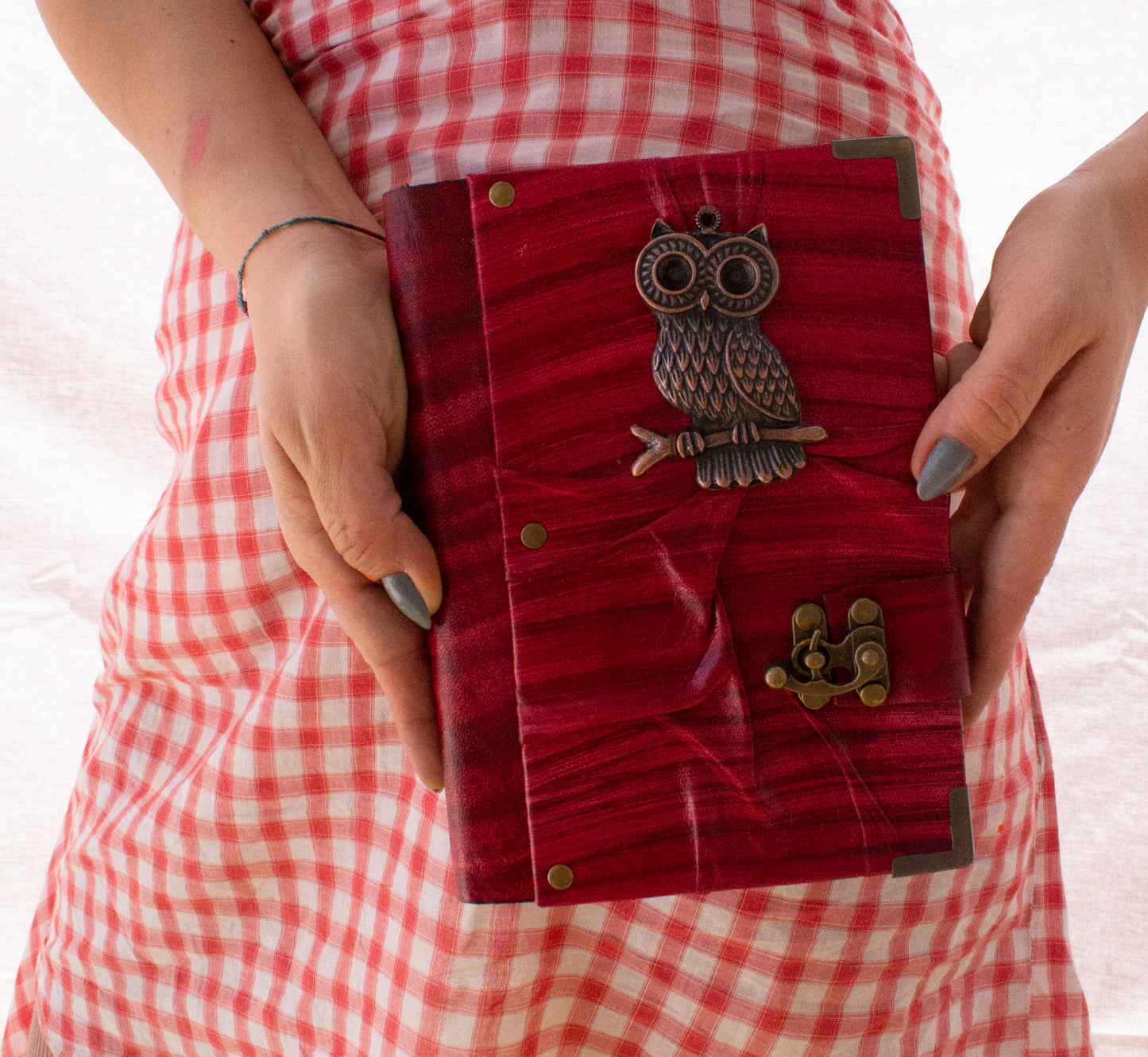 Handmade Leather Journal Belt Strap Owl