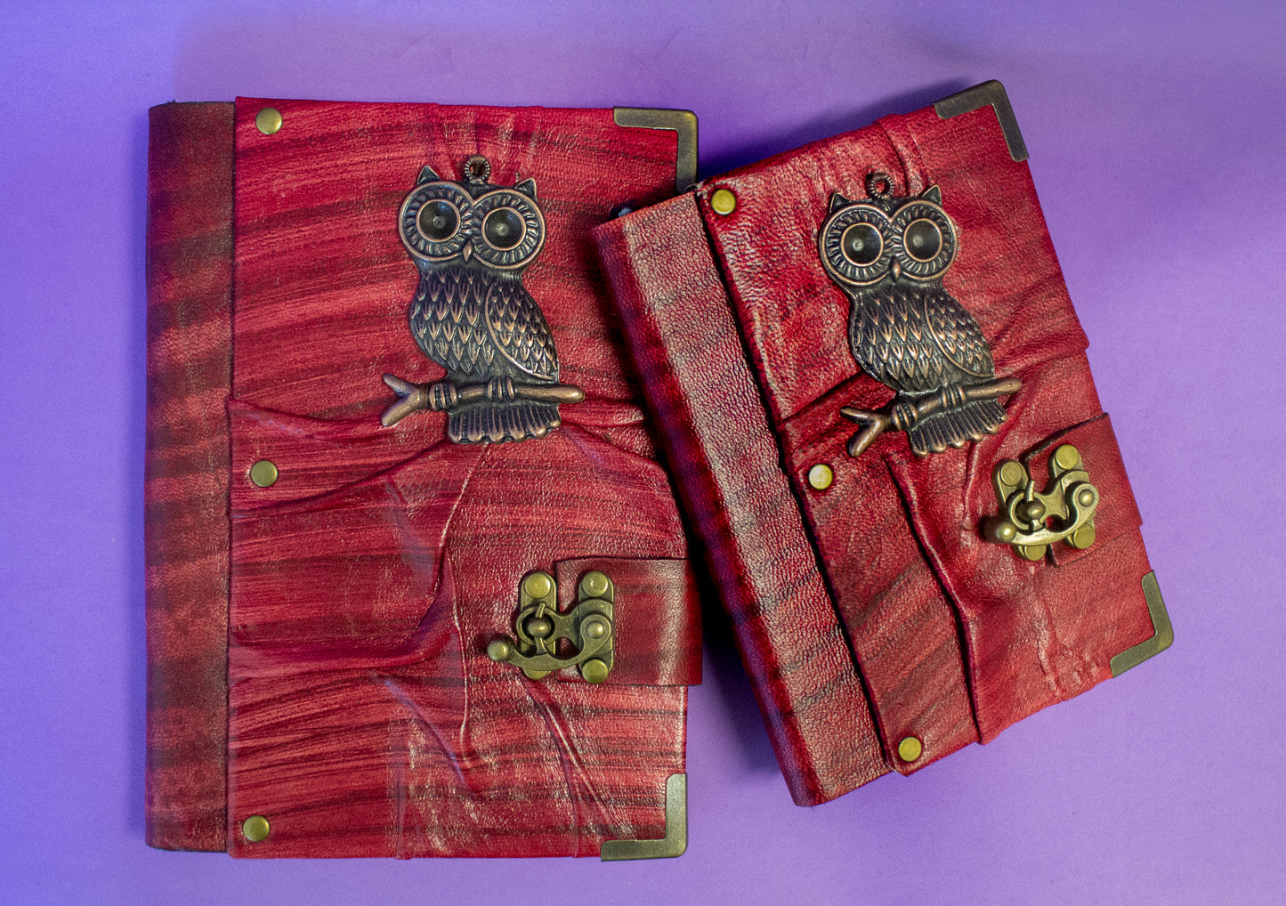Handmade Leather Journal Belt Strap Owl