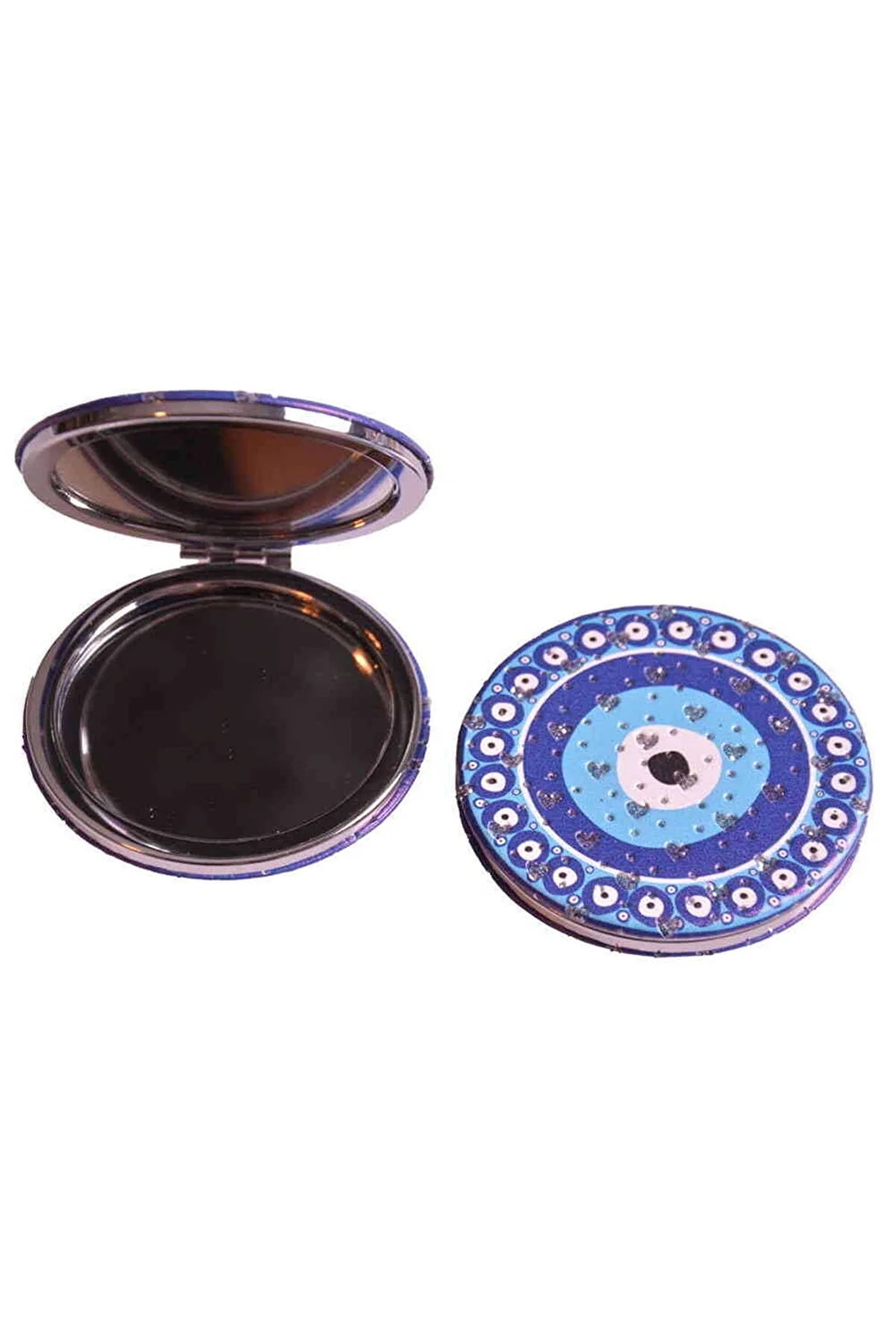 Evil Eye Round Compact Metal Makeup Mirror Mix Design