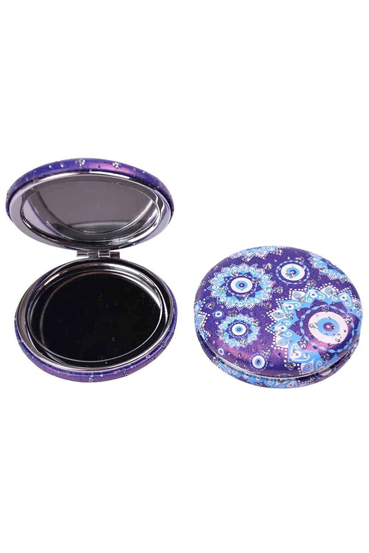Evil Eye Round Compact Metal Makeup Mirror Mix Design