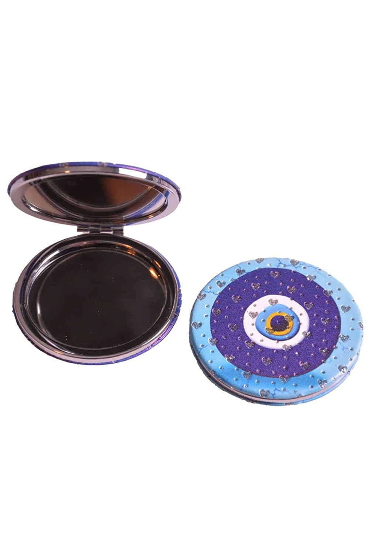 Evil Eye Round Compact Metal Makeup Mirror Mix Design