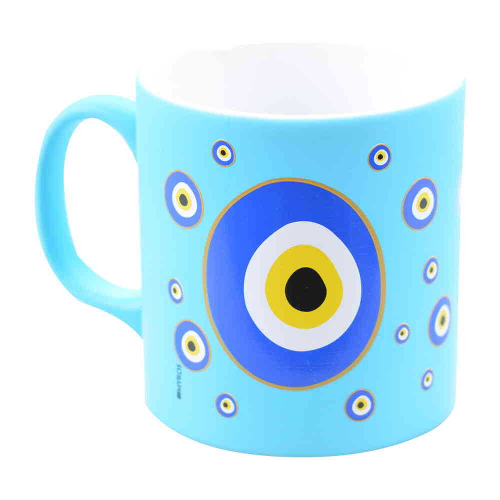 Ceramic Evil Eye Mugs Turquoise