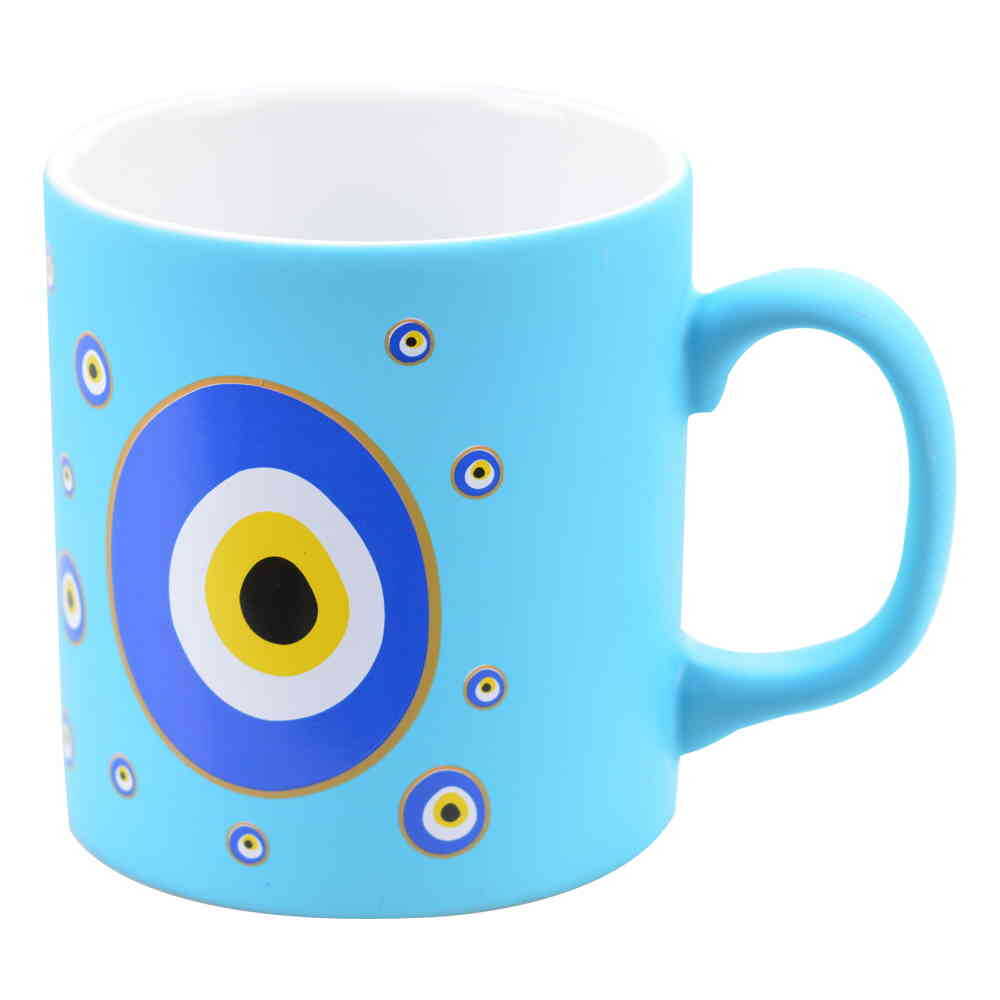Ceramic Evil Eye Mugs Turquoise