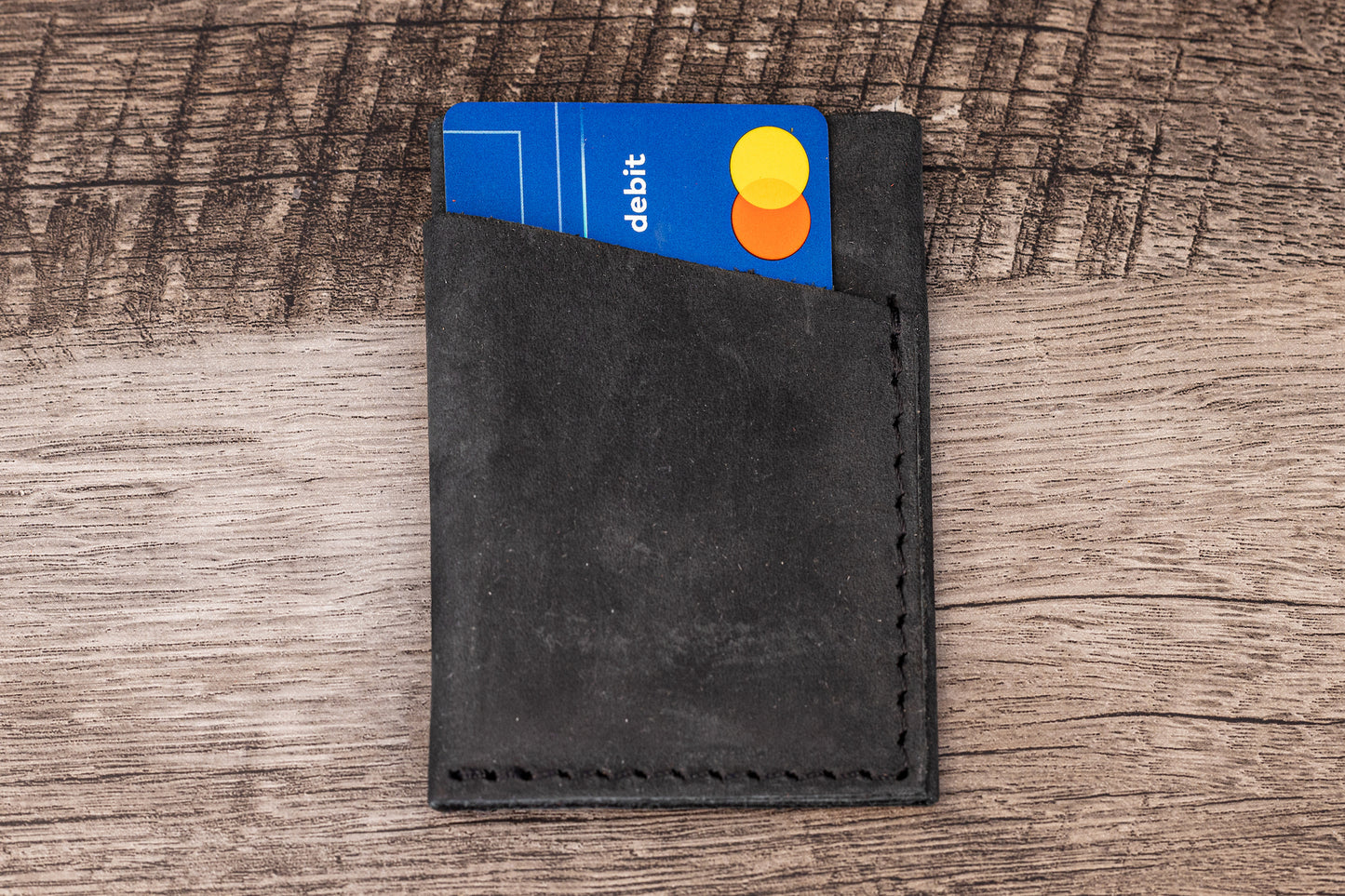 Handmade Leather Card Holder Black