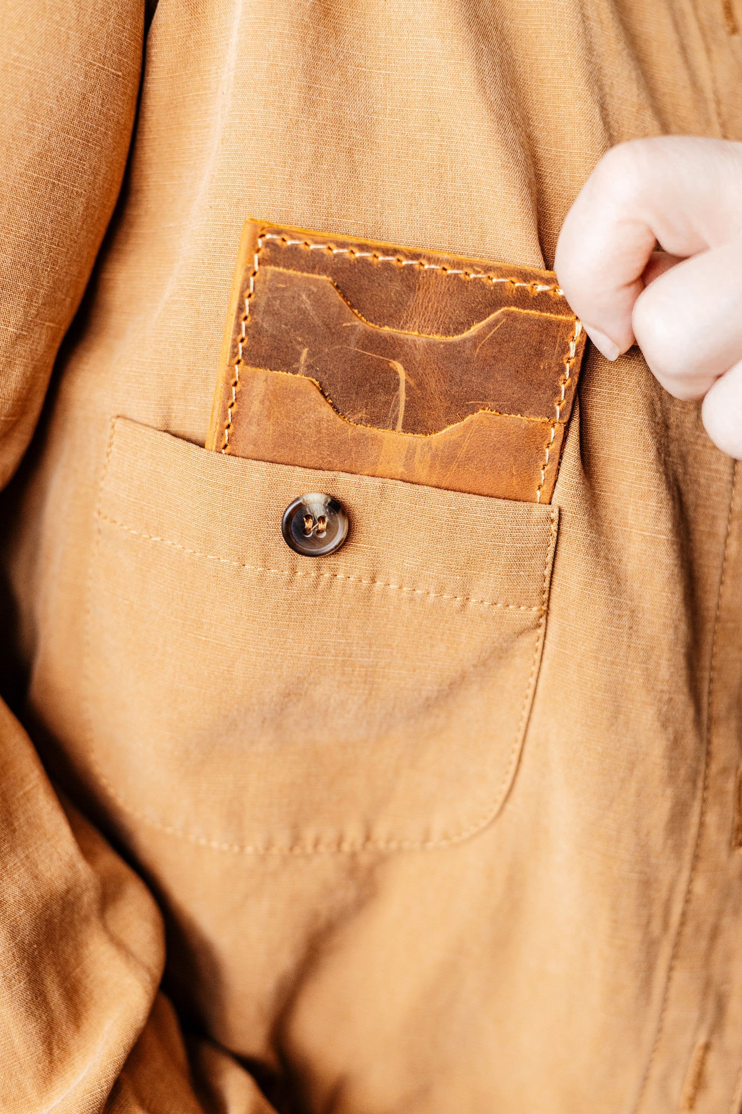 Handmade Leather Unisex Card Holder Rustic Brown