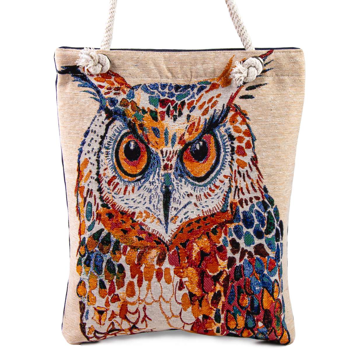 Vintage Tapestry Shoulder Bag Owl