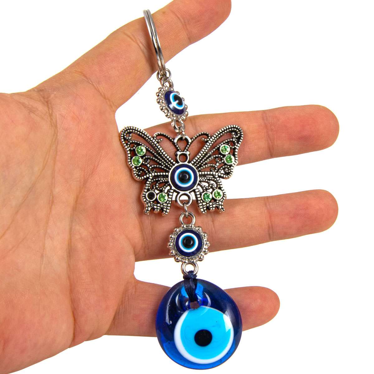 Evil Eye Good Luck Charm Keychains Butterfly