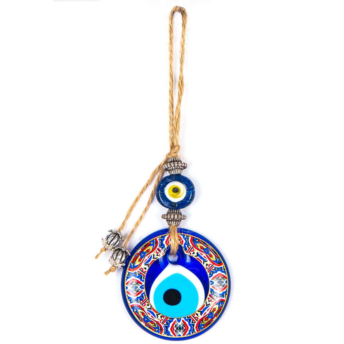 Evil Eye Glass Wall Hanging Decoration 3" in