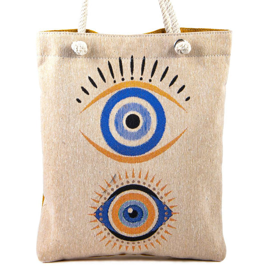 Vintage Tapestry Shoulder Bag  Evil Eye Design