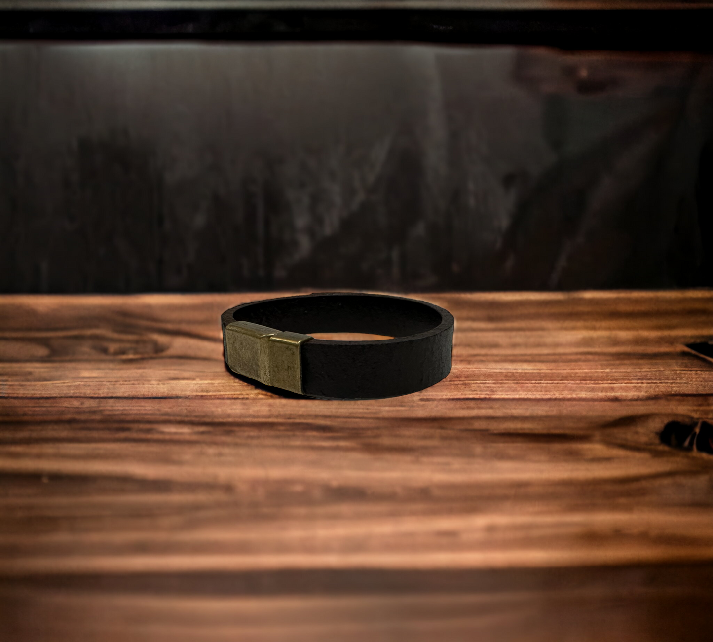 Leather Bracelet Plain Black