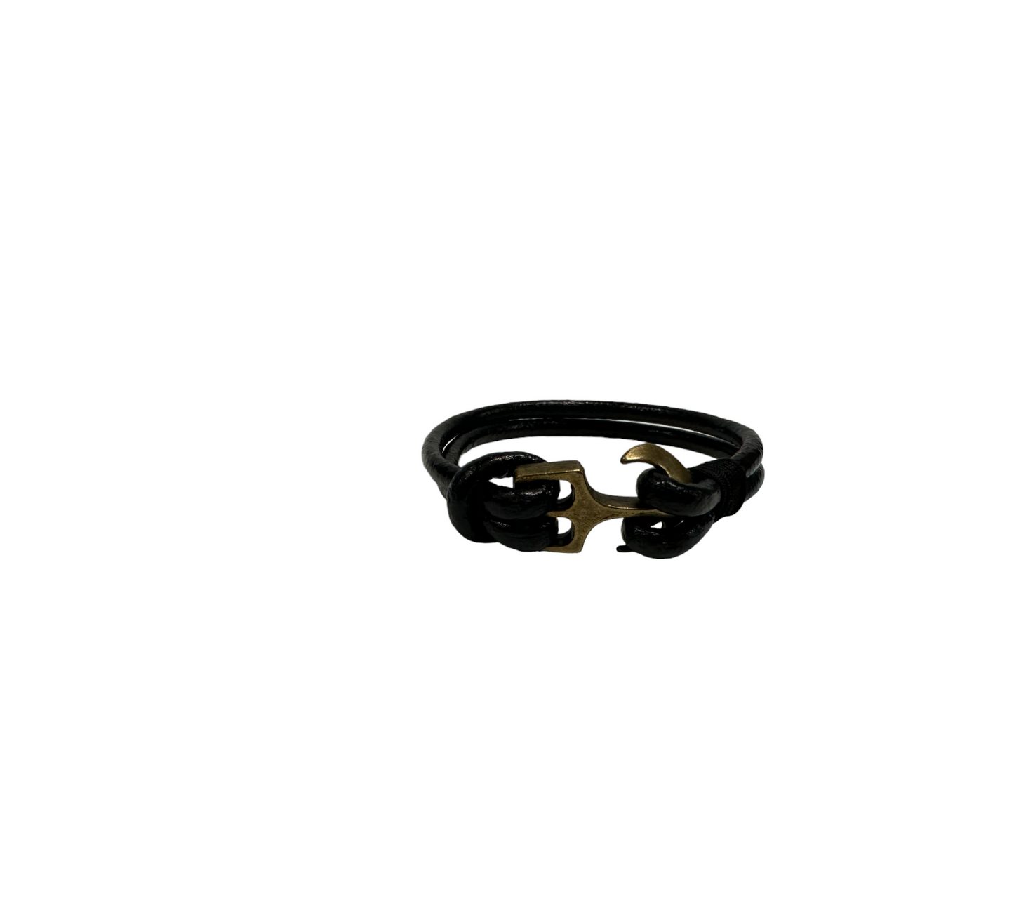 Double-Stranded, Rounded leather Bracelet Black