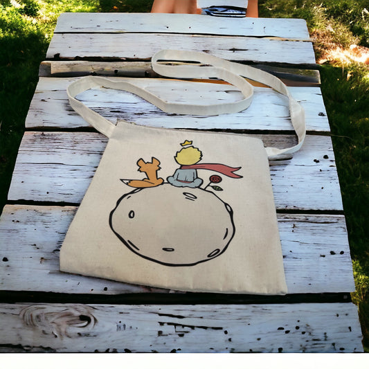 Little Prince Printed Canvas Crossbody Bag