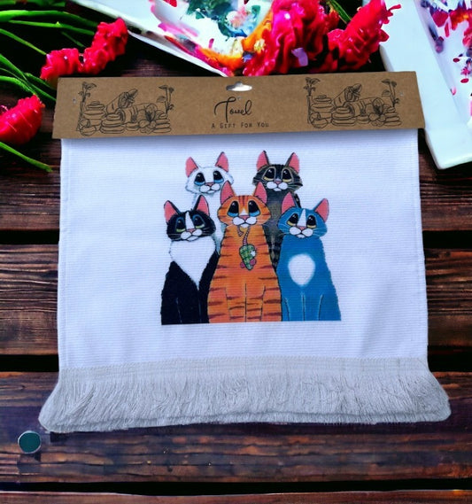 Cats Kitchen and Bath Hand Towel