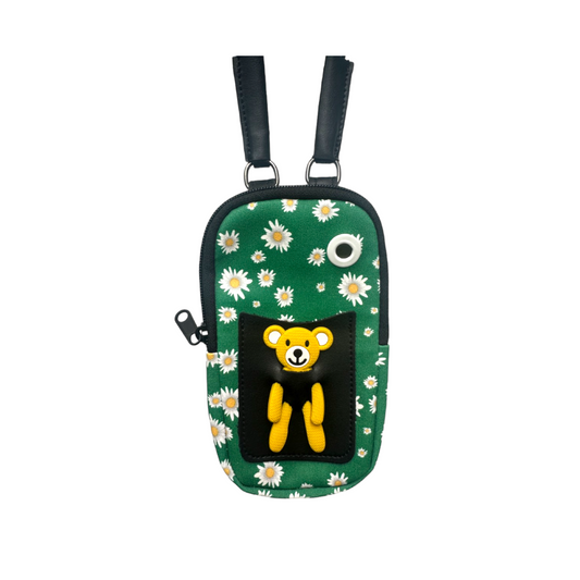 Little Bear Cotton Crossbody Phonecase Green