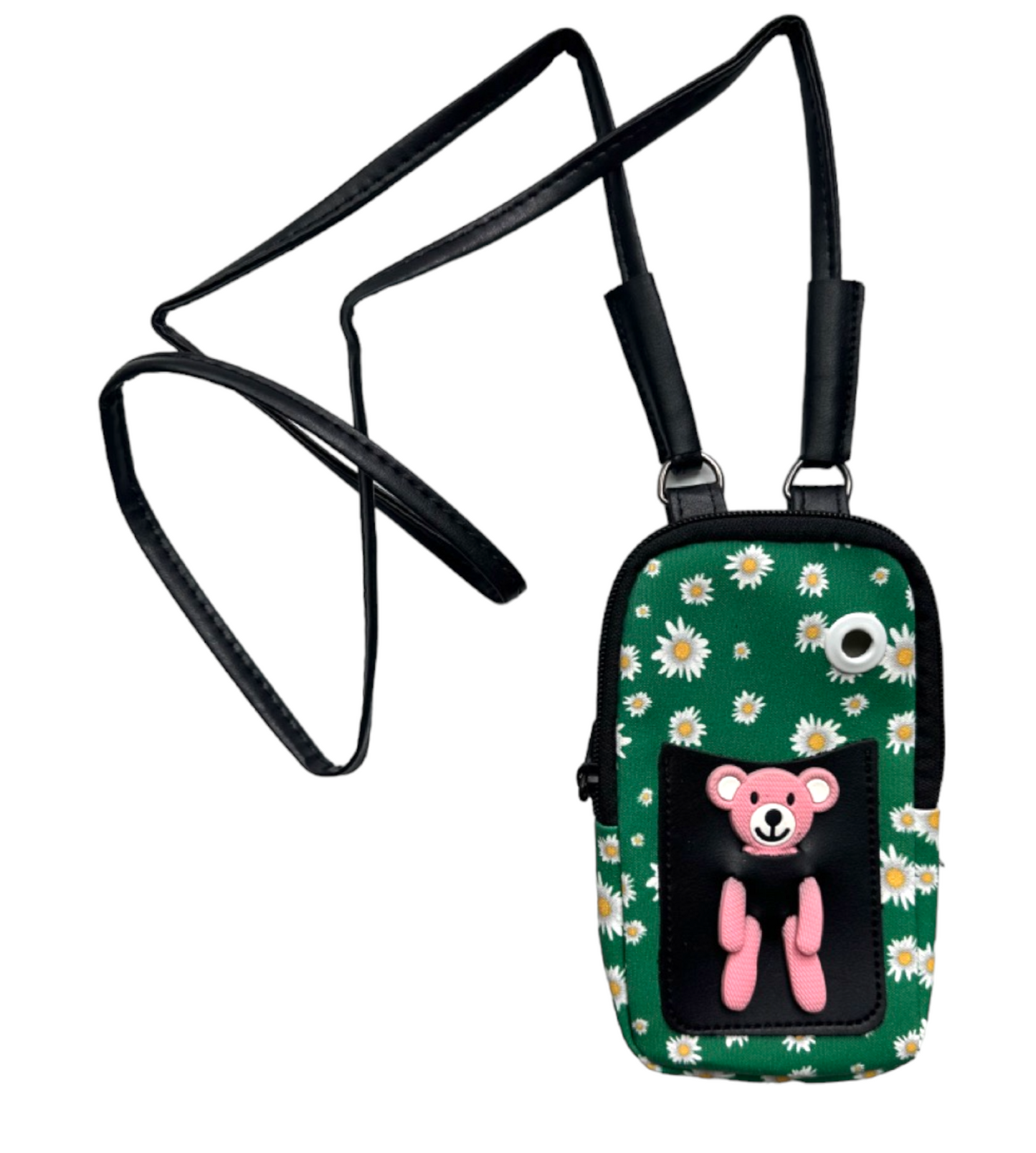 Little Bear Cotton Crossbody Phonecase Bag Green