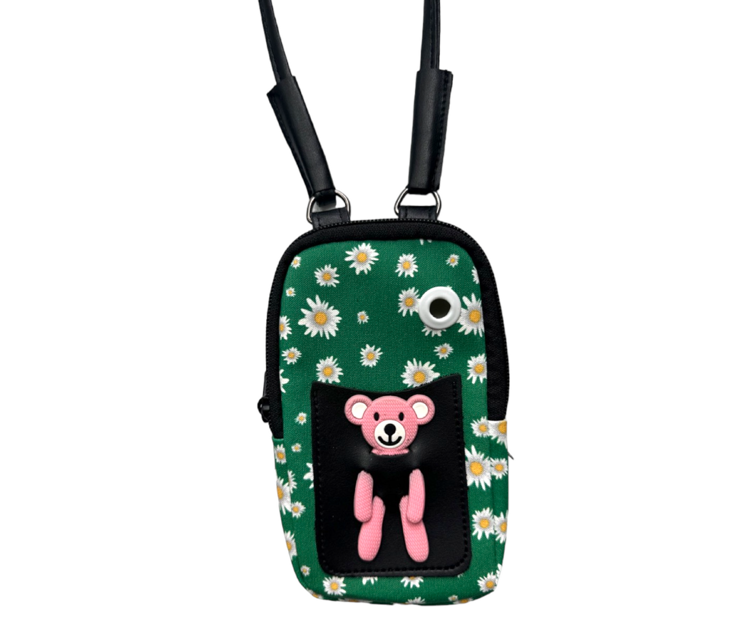 Little Bear Cotton Crossbody Phonecase Bag Green