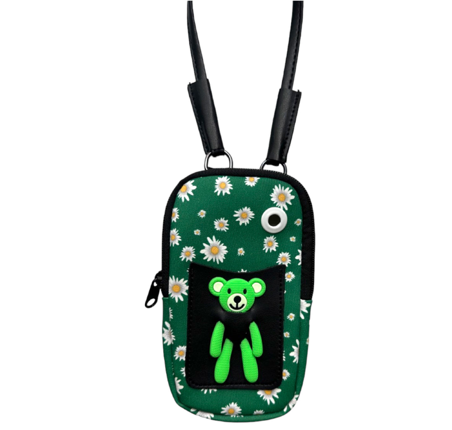 Little Bear Cotton Crossbody Phonecase Bag Green