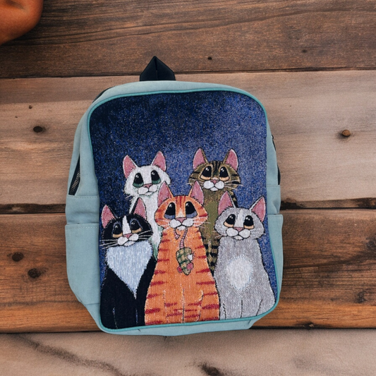 Vintage Tapestry Backpack Cats