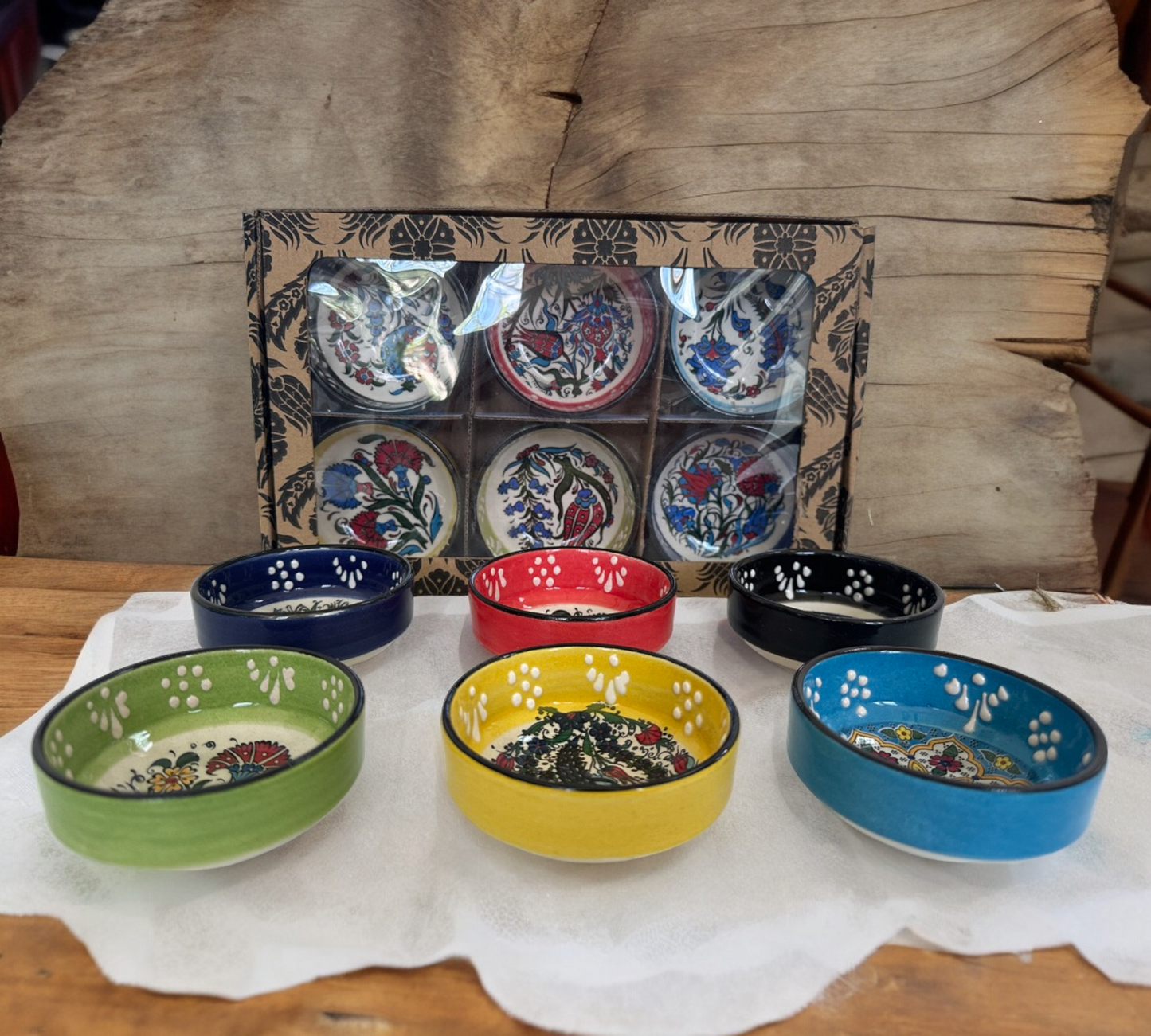 Turkish Handmade Ceramic Bowl Set of 6 pcs 3" in