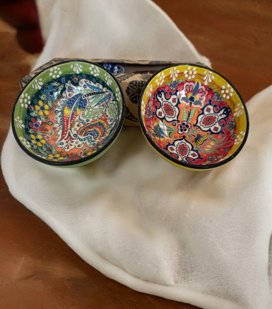 Turkish Handmade Ceramic Bowl Set of 2 pcs 5" in