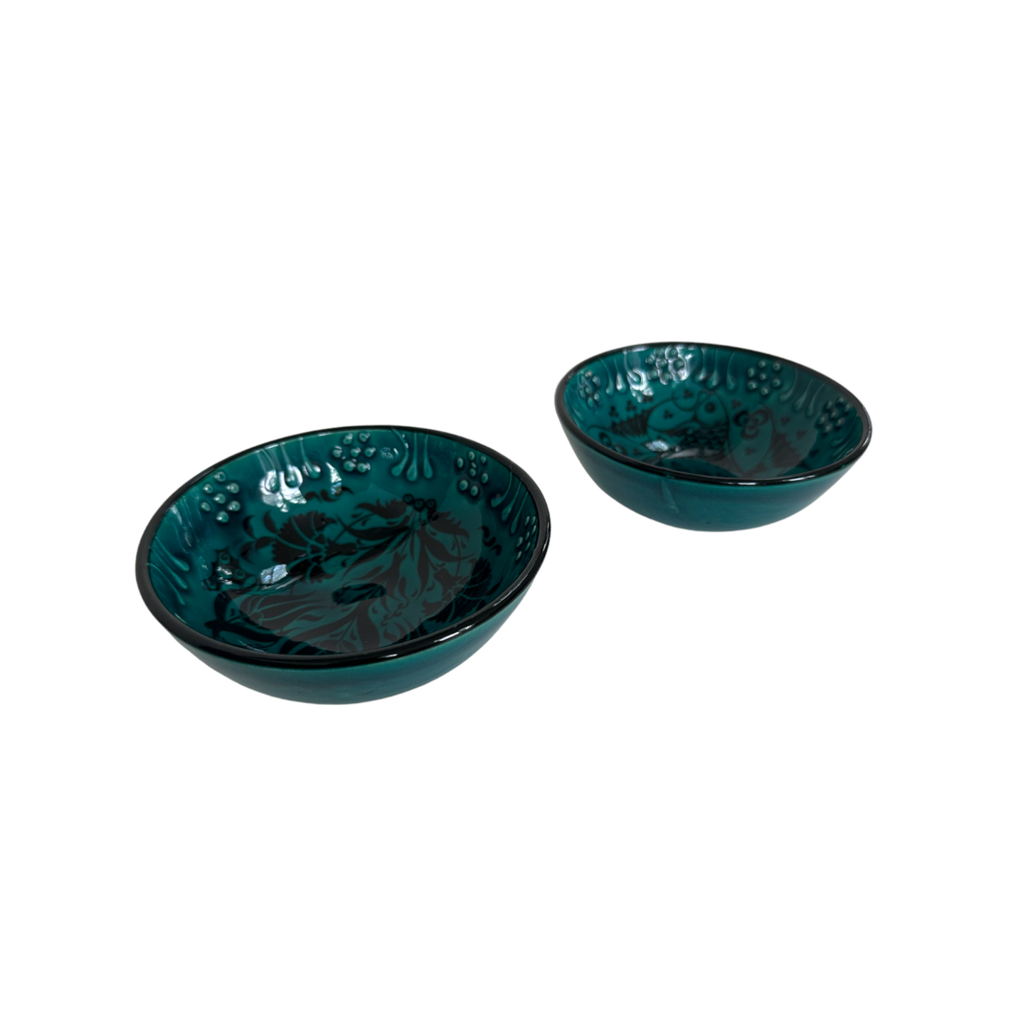 Turkish Handmade Ceramic Bowl Blue Set of 2 pcs 5" in