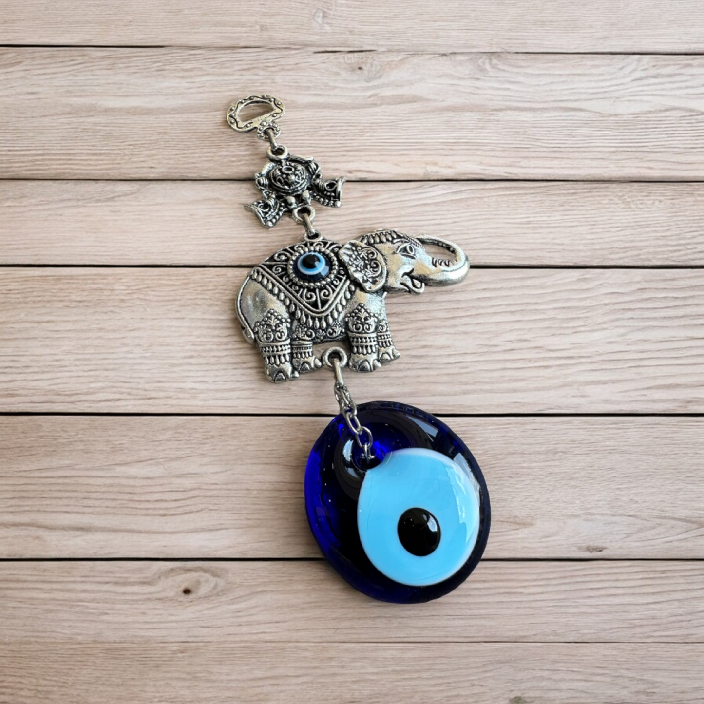 Handmade Evil Eye Wall Decorations with Elephant Design