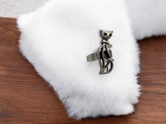 Zircon Unisex Adjustable Ring Cat