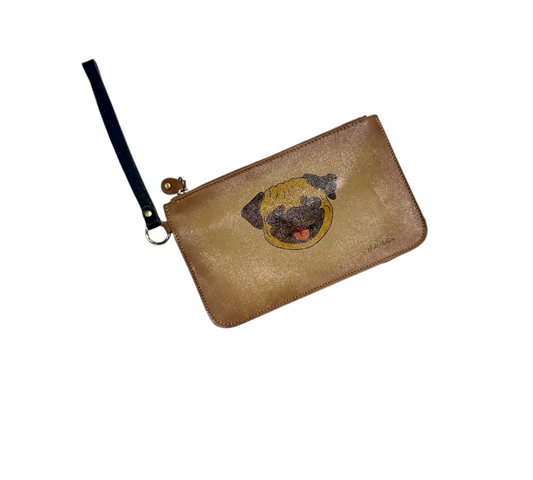 Hand Painted Leather Large Wallet Dog