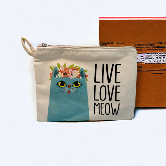 Cat Printed Canvas Wallets