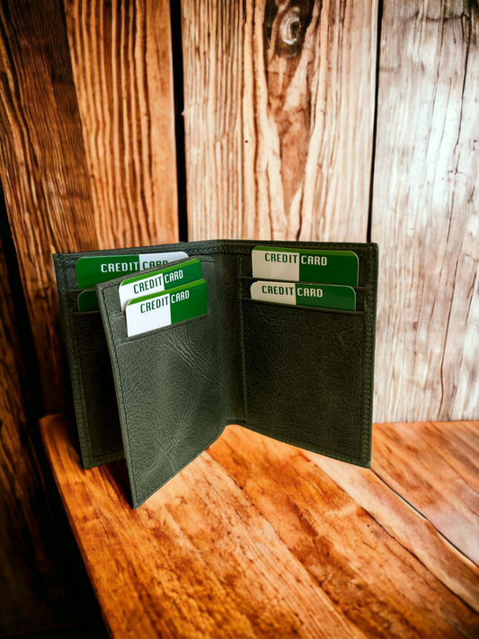 Leather Bifold Wallet Green