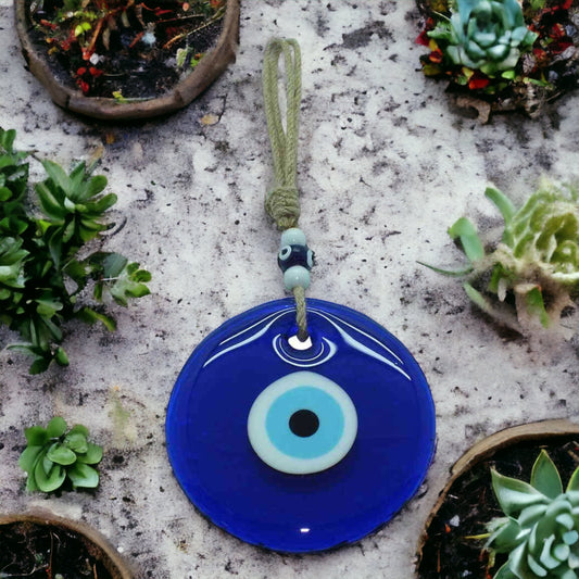 Evil Eye Glass Wall Hanging Decoration 5.5" inches