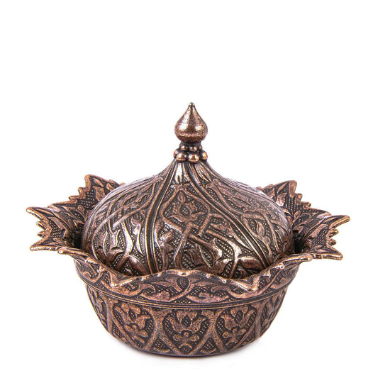 Sugar Bowl With Turkish-Ottoman Patterns-Copper Color