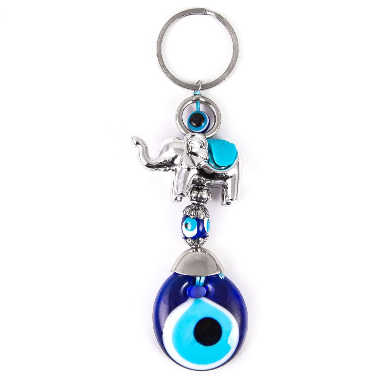 Elephant Evil Eye Keychain