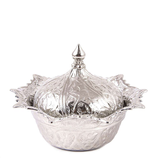 Sugar Bowl With Turkish-Ottoman Patterns-Silver Color