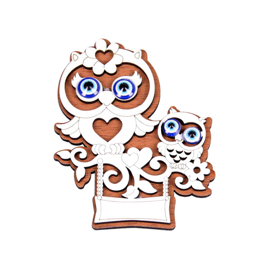 Hand Themed Wooden Magnet Owl